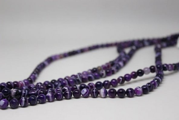 Akik Taşı Mor 8mmadet (7777-1) - Resim 4