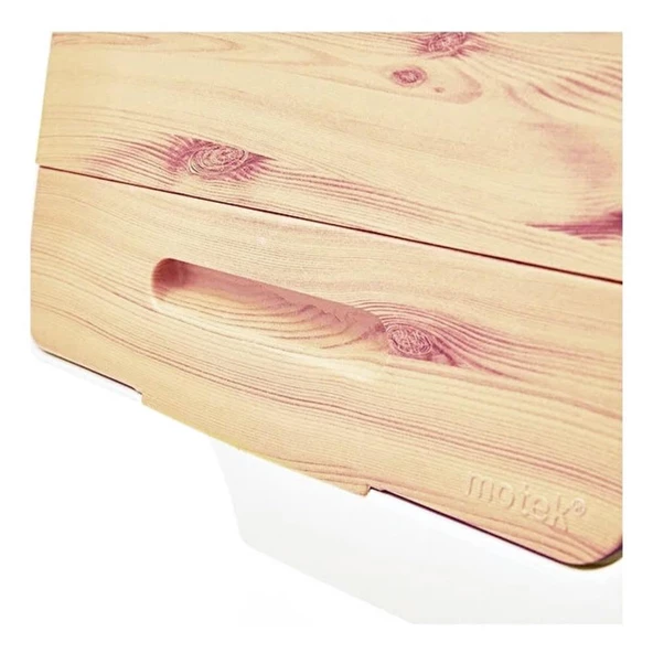 Motek Bambu Tekerlekli Organizer Çok Amaçlı Saklama Kutusu 1X12 Lt - 7
