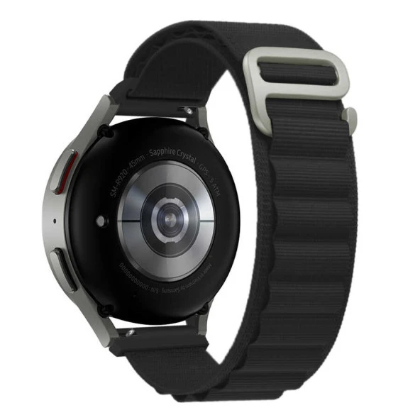 Samsung Galaxy Watch 42mm Zore KRD-74 20mm Hasır Kordon Saat değildir.  Siyah