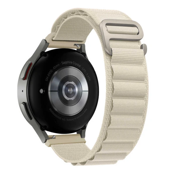 Samsung Galaxy Watch 42mm Zore KRD-74 20mm Hasır Kordon Saat değildir.  Beyaz