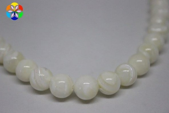 Sedef Taşı 10mm/adet (Beyaz) - Resim 4