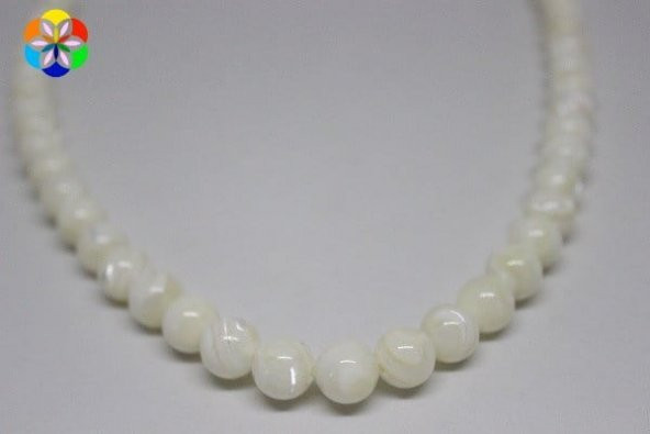 Sedef Taşı 10mm/adet (Beyaz) - Resim 5