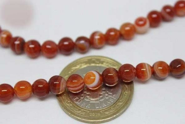 Akik Taşı 6mm/adet (7666-1) - Resim 3