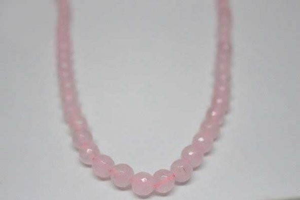 Pembe Kuvars Taşı Faset Kesim 8mm/adet - Resim 3