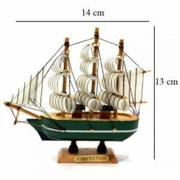 Dekoratif Ahşap Maket Yelkenli Gulet Gemi Hediyelik Süs Eşyası Tekne 14 cm - 2