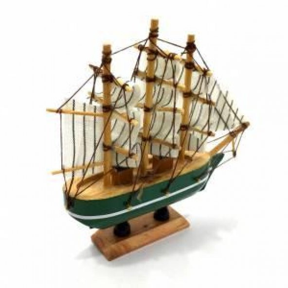 Dekoratif Ahşap Maket Yelkenli Gulet Gemi Hediyelik Süs Eşyası Tekne 14 cm - 3