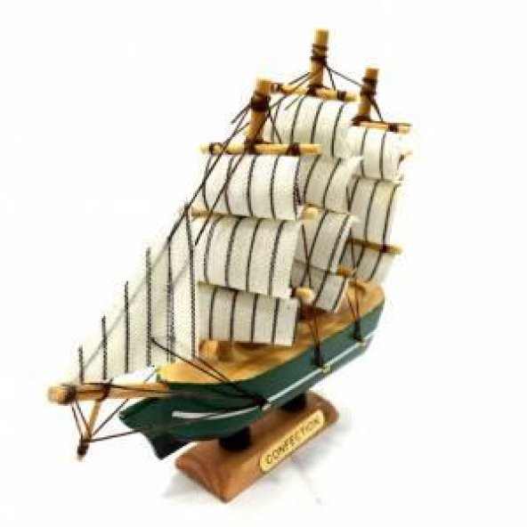 Dekoratif Ahşap Maket Yelkenli Gulet Gemi Hediyelik Süs Eşyası Tekne 14 cm - 4
