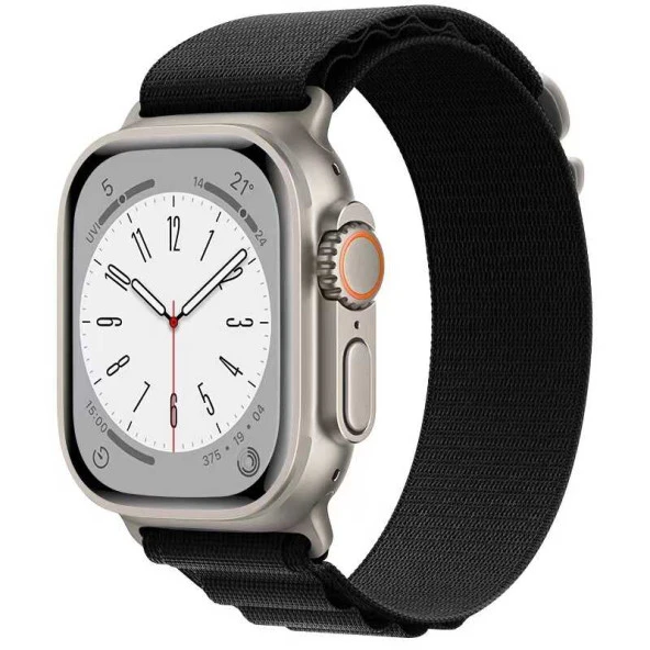 Apple Watch 7 41mm Zore KRD-74 Hasır Kordon Saat Değildir.  Siyah