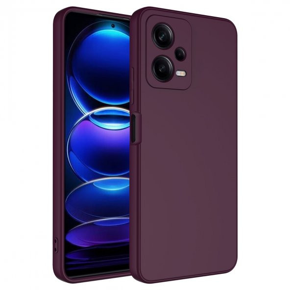 KNY Xiaomi Redmi Note 12 5G Kılıf İçi Süet Mara Lansman Silikon Bordo