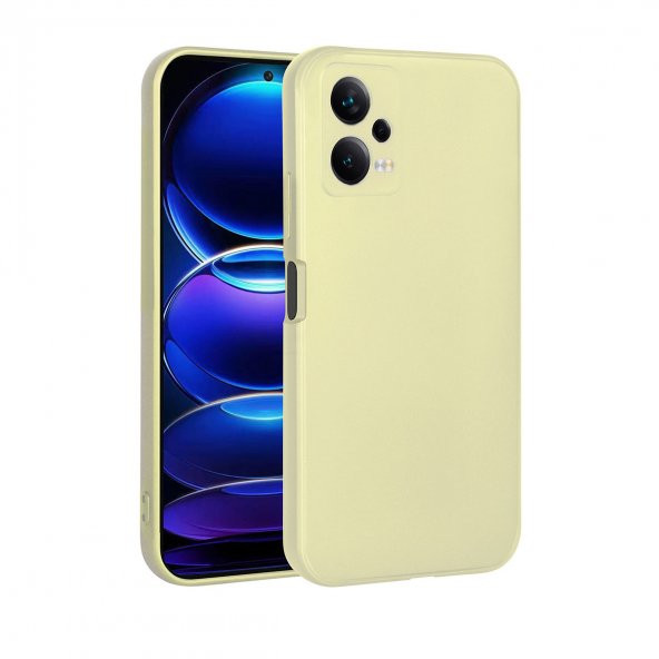 KNY Xiaomi Redmi Note 12 5G Kılıf Ultra İnce Kamera Korumalı Mat Silikon Gold