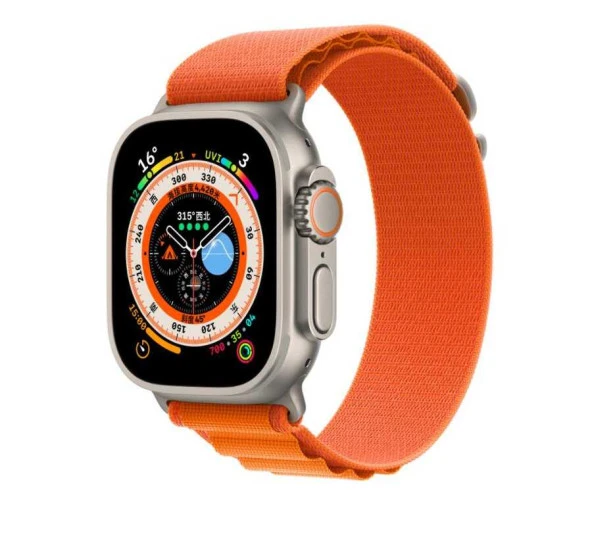 Apple Watch Ultra 49mm Zore KRD-74 Hasır Kordon Saat Değildir.  Turuncu
