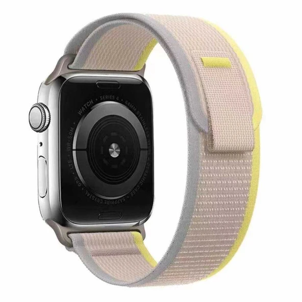 Apple Watch 7 45mm Zore KRD-77 Hasır KordonSaat Değildir.  Beyaz-Sarı