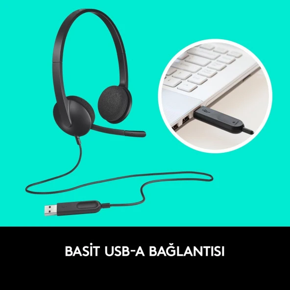 Logitech Siyah Usb Mikrofonlu Kulaküstü Kulaklık - 4