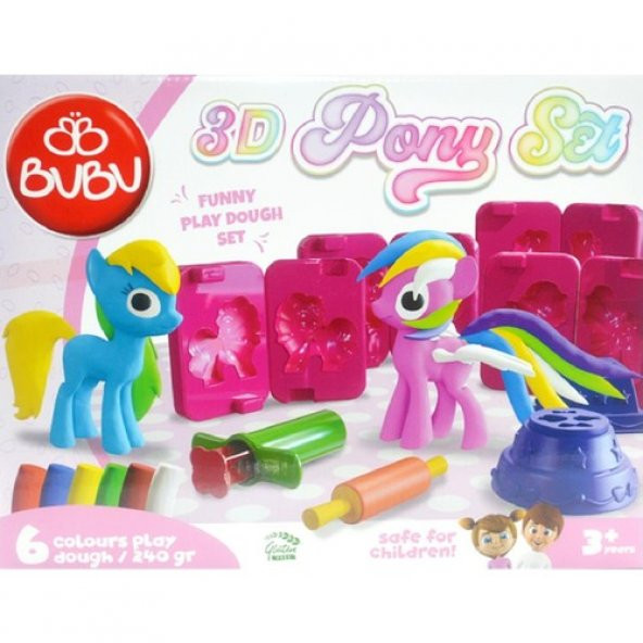 Bu-Bu Oyun Hamuru 3D Pony Set (L) BUBU-OH0023 - 2