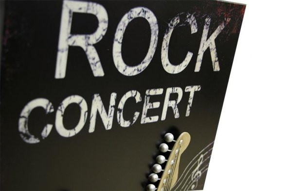 Pano Kırmızı Gitar Temalı Vintage Dekoratif Ev Ofis Hediyelik - 3