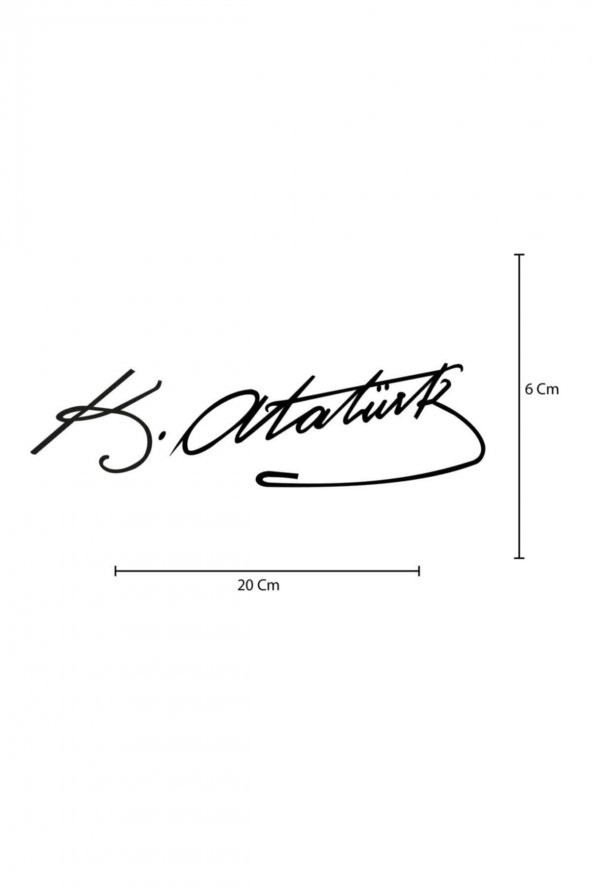 Kemal Atatürk Imza Stickerı 20 Cm - 1