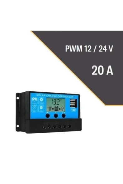 LEXRON PWM 20 AMPER  Solar Güneş Paneli Akü Şarj Kontrol Cihazı  12v-24v