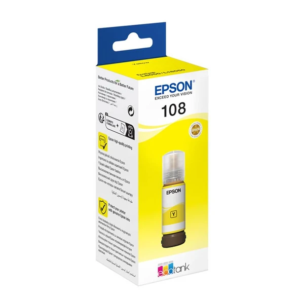 Epson T09C44 108 Yellow Sarı Şişe Mürekkep T09C44A L18050-L8050 ürün görseli