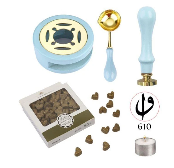 Davetiye Mum Mühürü Uygulama Seti Mavi Renk 610 Elif Vav ürün görseli