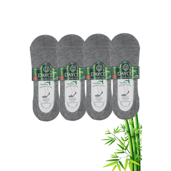 Dayco Erkek Bambu Premium Babet Çorap 4lü Set Gri Melanj C109