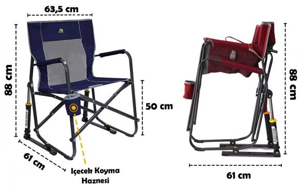 GCI Outdoor Freestyle Amortisörlü Katlanır Kamp Sandalyesi-Siyah Kod:37010