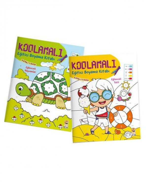 Kodlamalı Eğitici Boyama Kitabı 5 ve 6 Yaş 2 Kitap