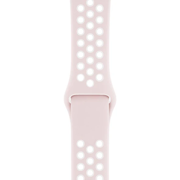 Apple Watch 42-44mm Silikon Kayış - Pudra/Beyaz - Resim 2