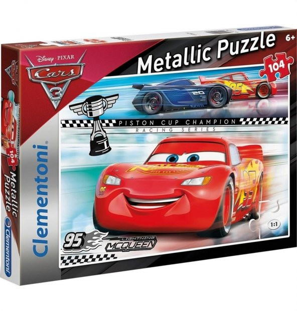 Clementoni 104 Parçalı Metalik Puzzle Disney Cars Yapboz 6 Yaş Çocuk Yapbozları