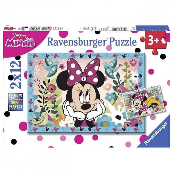 Ravensburger 2 Adet 12 Parçalı Puzzle Disney Minnie Mouse Ravensburger 3 Yaş ve Üzeri Çocuk Yapbozları Serisi
