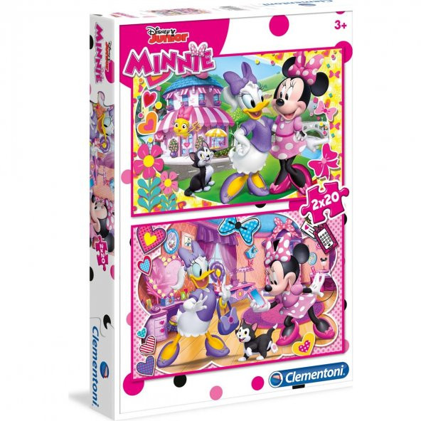 Clementoni 2x20 Parçalı Minnie Mouse ve Daisy Yapboz Puzzle 3 Yaş Çocuk Yapbozları Serisi
