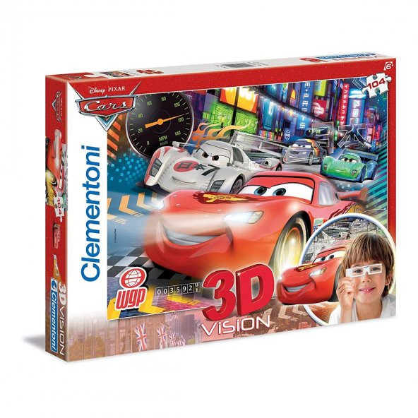Clementoni 104 Parçalı 3 Boyutlu Disney Cars Yapboz Arabalar Puzzle Clementoni 6 Yaş ve Üzeri Çocuk Yapbozu