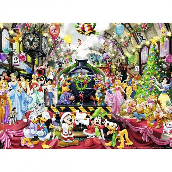 Ravensburger 500 Parçalı Yapboz Disney Yılbaşı Treni Disneyland Christmas Train Puzzle - 2