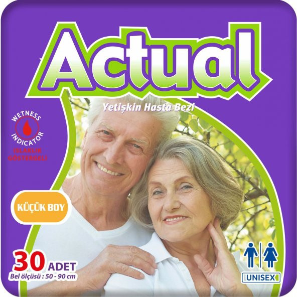 Actual Küçük Boy Yetişkin Hasta Bezi Small Beden 120 Adet - 1