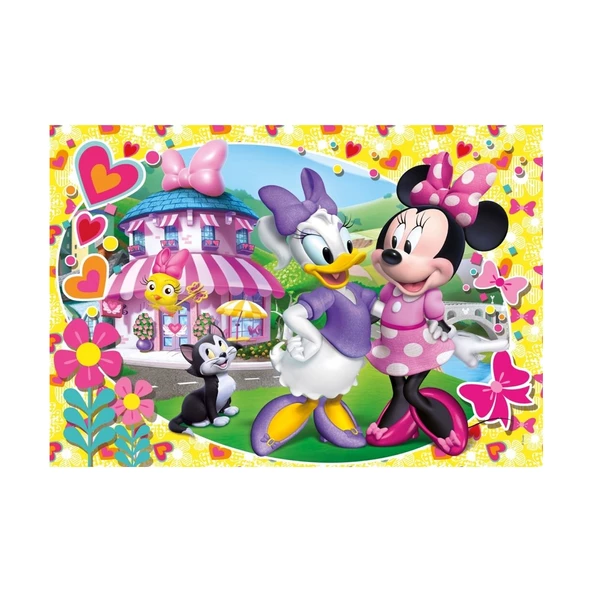 Clementoni 5 Yaş ve Üzeri Çocuk Yapbozları Serisi 104 Parçalı Minnie Mouse ve Daisy Puzzle Supercolor Puzzle