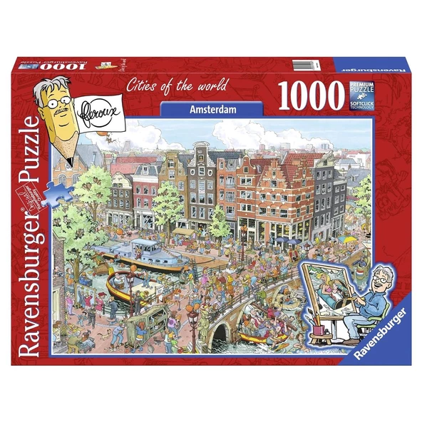 Ravensburger 1000 Parça Puzzle Amsterdam Karikatür Yapboz Premium Puzzle Serisi