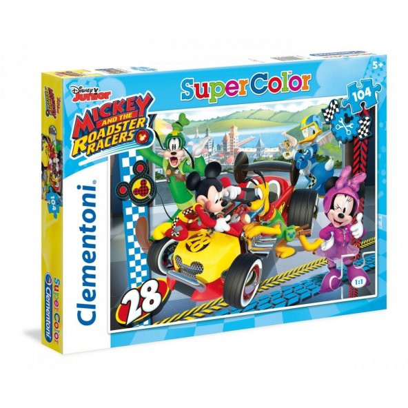Clementoni 5 Yaş ve Üzeri Çocuk Yapbozları Serisi 104 Parçalı Mickey And The Roadster Racers Puzzle Supercolor Puzzle - 2