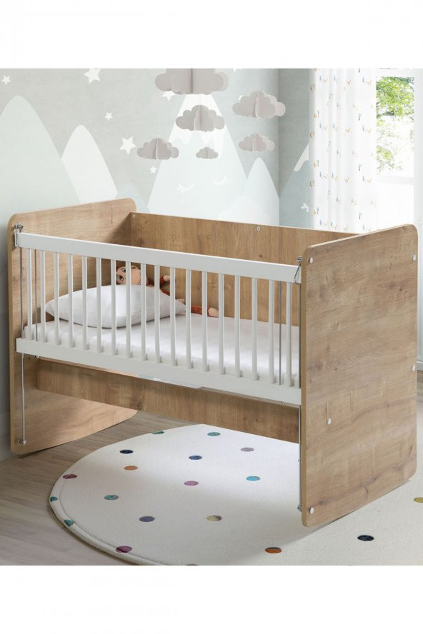 Babywhen BW1071 Pratik Sallanır Anne Yanı Ahşap Beşik 60x120 cm - 2