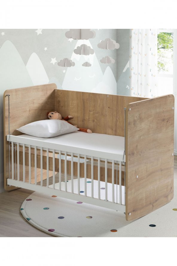 Babywhen BW1071 Pratik Sallanır Anne Yanı Ahşap Beşik 60x120 cm - 3