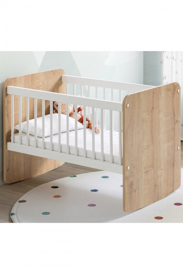 Babywhen BW1011 - Pratik Sallanır Mini Sepet Bebek Beşik 50x90 Ahşap - 3