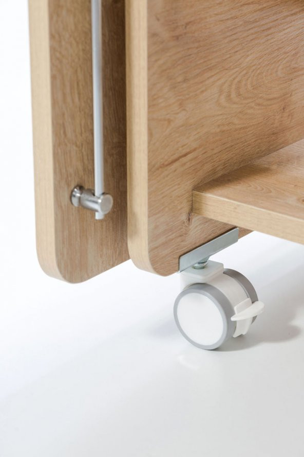 Babywhen Bw1091 - Pratik Sallanır Tekerlekli Anne Yanı Beşik 60x120 Ahşap - 6