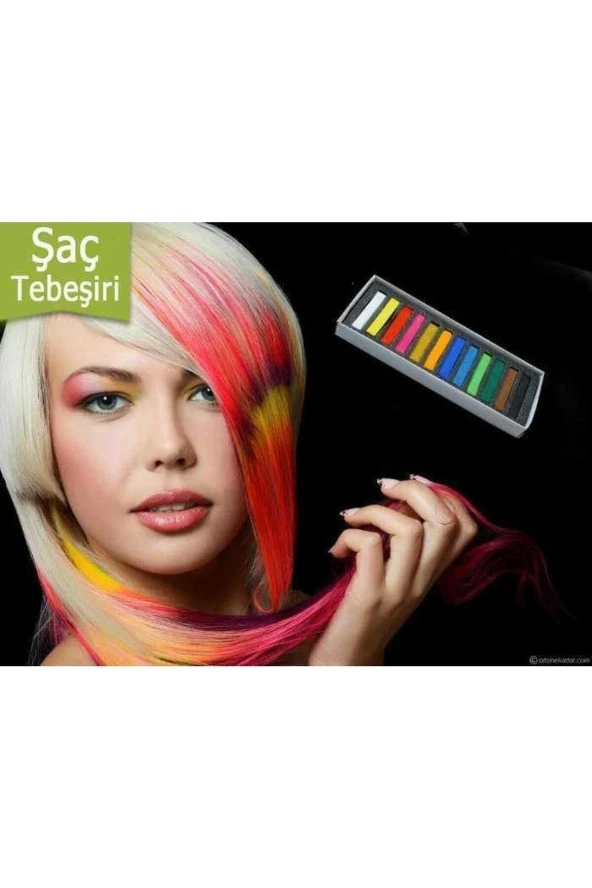 Eğlenceli Rengarenk 12 Adet Saç Tebeşiri Sihirli 12 Lü Saç Tebeşiri Hair Chalk 12 Parça