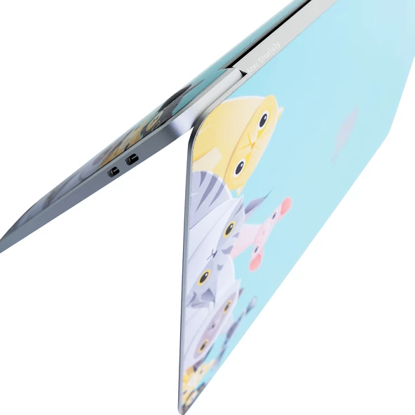 Macbook Pro Kılıf 13inç M1-M2 Sticker Kaplama Laptop Koruyucu A2338 ile Uyumlu Animal03 - 6