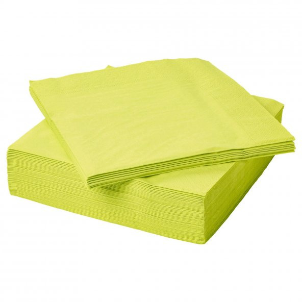 Kare Servis Peçete 40x40 MeridyenDukkan 50 Adet Açık Yeşil-Neon Renk Sunum Kağıt Peçete