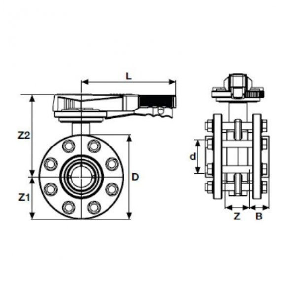 PVC FLANŞLI KELEBEK VANA ( Ø 110 ) ( 1 ADET ) - 2
