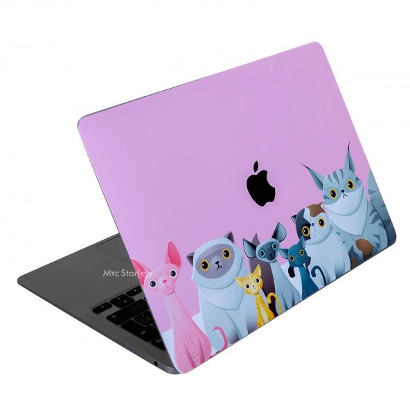 Macbook Air Kılıf Laptop Koruyucu Kaplama Sticker (TouchID'li) A2179 ile Uyumlu Animal03