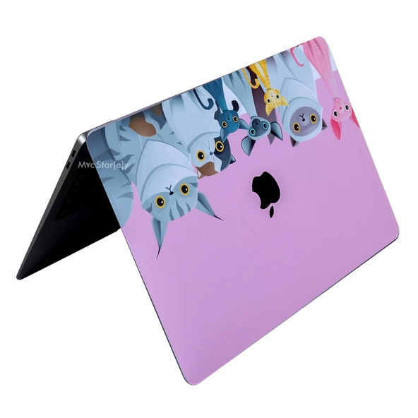 Macbook Air Kılıf Laptop Koruyucu Kaplama Sticker (TouchID'li) A2179 ile Uyumlu Animal03 - 7