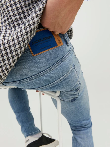 JACK JONES Glenn Model Dar Kesim Erkek Kot Pantolon 12229202 - Resim 7