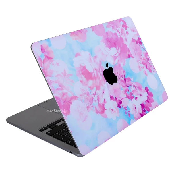 Macbook Air Kılıf Koruyucu Sticker Laptop Kaplama (TouchID'li) A2179 ile Uyumlu Flower03