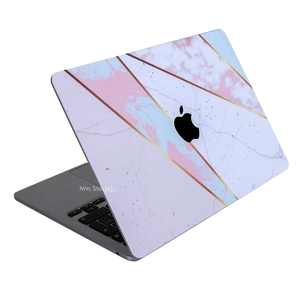 Macbook Air Kılıf Koruyucu Kaplama Laptop Sticker (TouchID'li) A2179 ile Uyumlu Marble14 - 4
