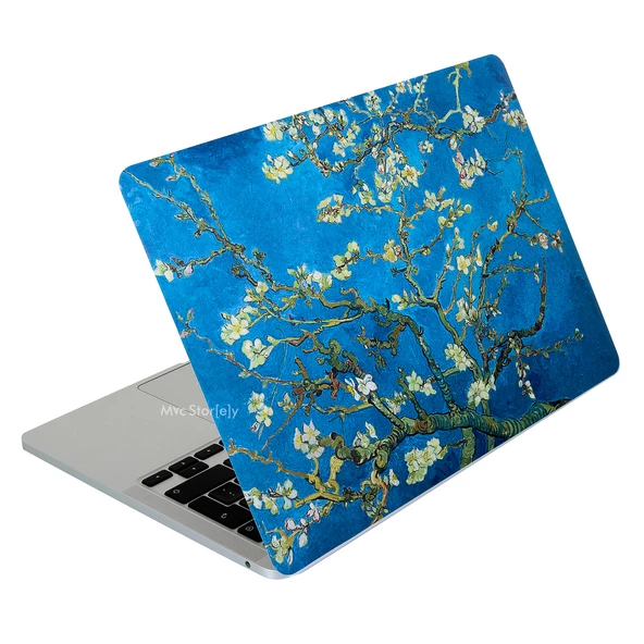 Macbook Air Kılıf Laptop Sticker Koruyucu Kaplama (TouchID'li) A2179 ile Uyumlu Flower03NL